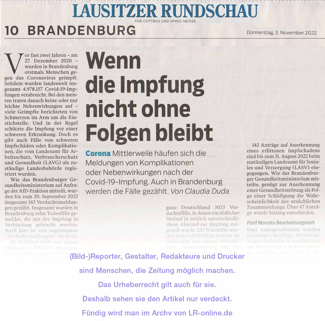 Lausitzer Rundschau 16.11.2022
