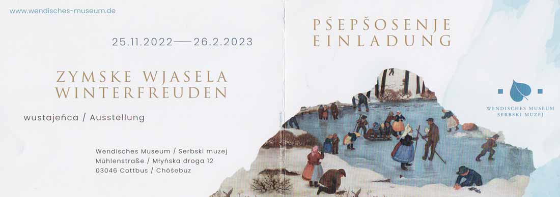 Die wuderschöne Einladung zur Sonderausstellung Winterfeuden (November 2022)
